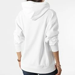 Meilleure affaire 🧨 Sweat Capuche Femme Aqua Monogram 8988 Blanc de Calvin Klein 🔔 -Calvin Klein Soldes Magasin calvin klein 320512 J20J218988 YAF 20220601T160047 04