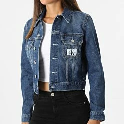 Budget 🥰 Veste Jean Femme Crop 9209 Bleu Denim de Calvin Klein 🔥 -Calvin Klein Soldes Magasin calvin klein 321534 J20J219209 1BJ 20220607T155544 03