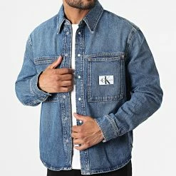 Budget 🤩 Veste Jean Linear Denim 1539 Bleu Denim de Calvin Klein 👏