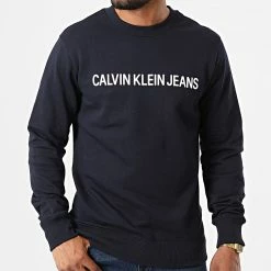 Sortie 🎁 Sweat Crewneck Core Institutional 7757 Bleu Marine de Calvin Klein 👏 -Calvin Klein Soldes Magasin calvin klein 322178 J30J307757 402 20220617T154831 03