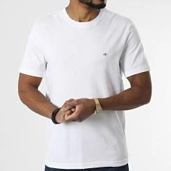 Meilleure vente ⌛ Tee 👕 Shirt Logo Embroidery 4061 Blanc de Calvin Klein 🎁 -Calvin Klein Soldes Magasin calvin klein 322188 K10K104061 117 20220721T160254 03