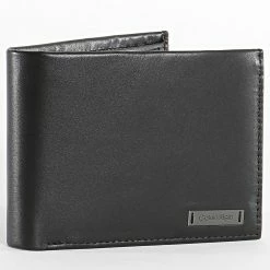Budget 🔥 Portefeuille Smooth Plaque 4303 Noir de Calvin Klein 🔔
