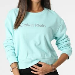 Nouveau 🌟 Sweat Crewneck Femme W312 Bleu de Calvin Klein 🛒