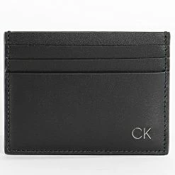 Bon marché ❤️ Porte-Cartes Smooth CK 0076 Noir de Calvin Klein 🔔