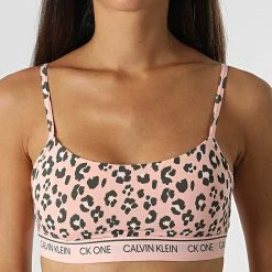 Nouveau 👍 Brassière Femme Floral QF5727E Rose Leopard de Calvin Klein 🔔