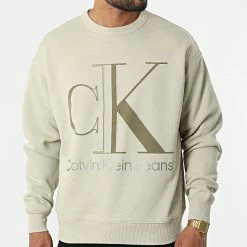 Top 10 ⌛ Sweat Crewneck 0845 Vert de Calvin Klein 🥰