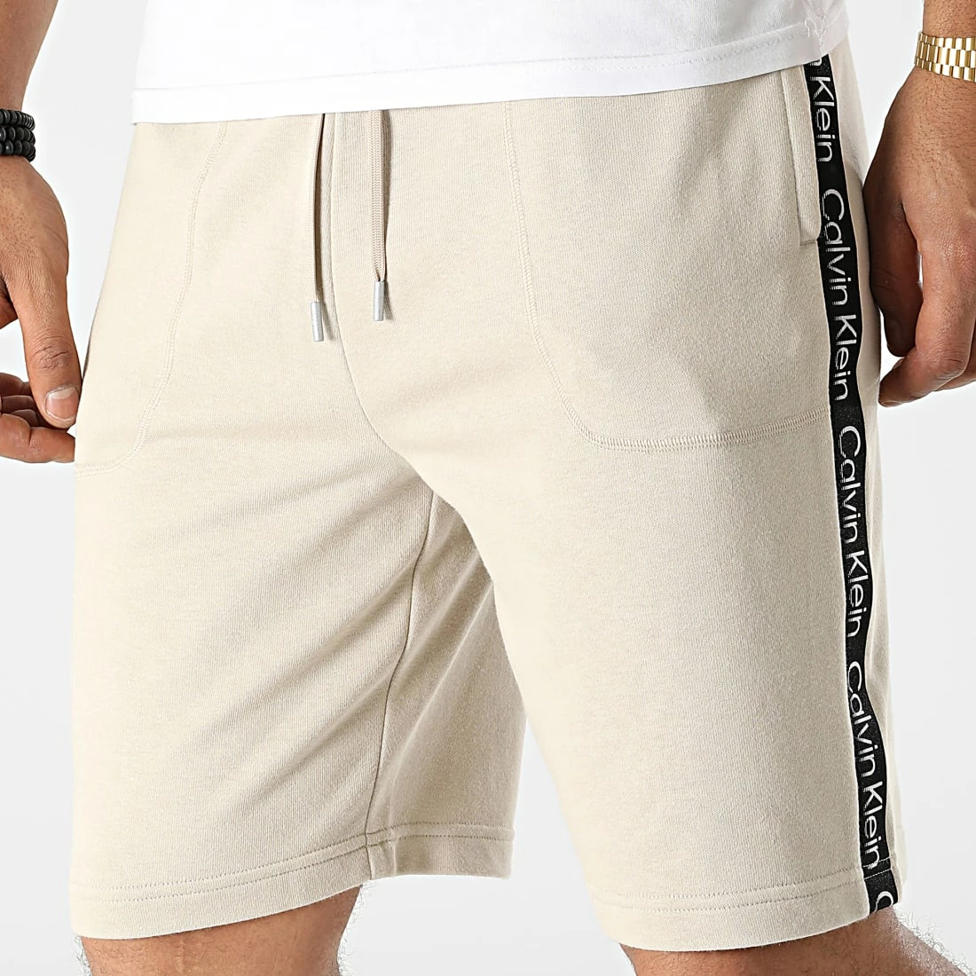 Top 10 👏 Short Jogging A Bandes GMS2S806 Beige de Calvin Klein 🎁 1 Top 10 👏 Short Jogging A Bandes GMS2S806 Beige de Calvin Klein 🎁