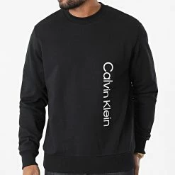 Sortie 🔔 Sweat Crewneck Off Placement Logo 9688 Noir de Calvin Klein 🎉 -Calvin Klein Soldes Magasin calvin klein 324940 K10K109688 BEH 20220624T145723 03