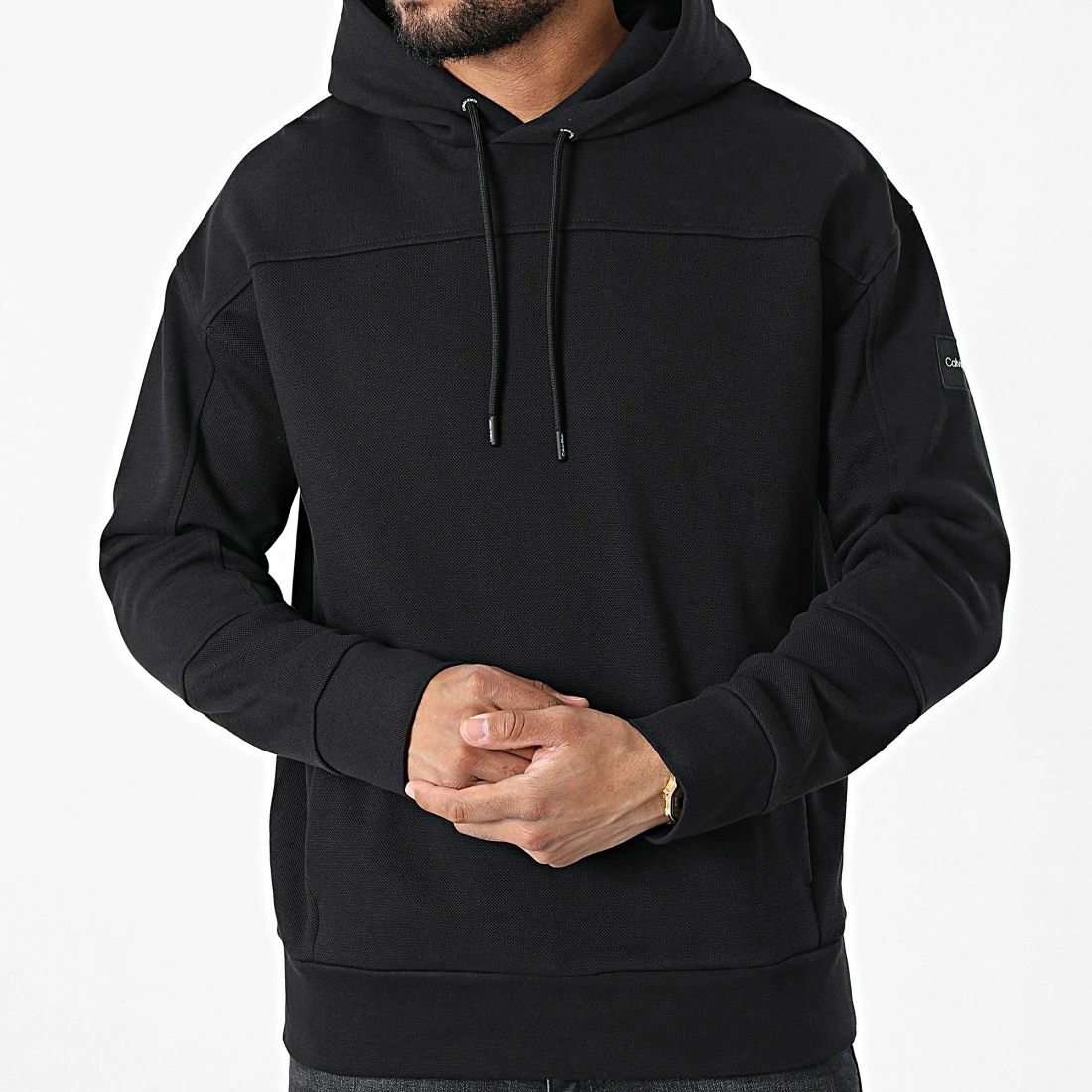 Bon marché 💯 Sweat Capuche Pique Interlock Comfort 9704 Noir de Calvin Klein 🎁 3 Bon marché 💯 Sweat Capuche Pique Interlock Comfort 9704 Noir de Calvin Klein 🎁 – Image 3