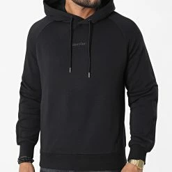 Le moins cher 🎁 Sweat Capuche A Bandes Elevated Logo 9711 Noir de Calvin Klein 🥰