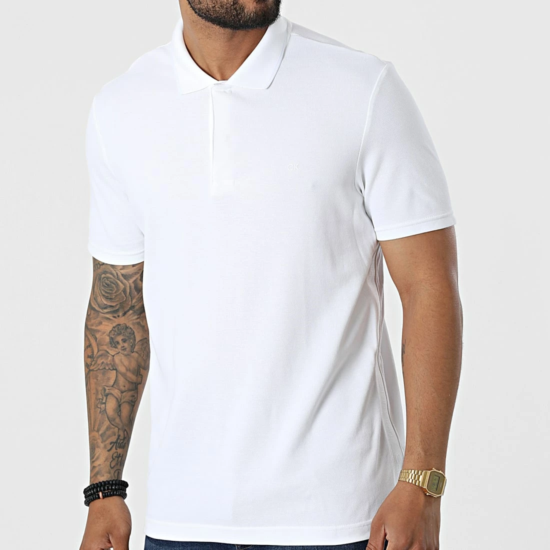 Tout neuf 🤩 Polo Manches Courtes A Bandes Elevated Logo 9558 Blanc de Calvin Klein 🌟 1 Tout neuf 🤩 Polo Manches Courtes A Bandes Elevated Logo 9558 Blanc de Calvin Klein 🌟