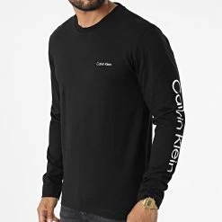 Meilleur prix 😉 Tee 👚 Shirt Manches Longues Sleeve Placement Logo 9737 Noir de Calvin Klein 🧨 -Calvin Klein Soldes Magasin calvin klein 325051 K10K109737 BEH 20220630T143854 03