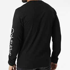 Meilleur prix 😉 Tee 👚 Shirt Manches Longues Sleeve Placement Logo 9737 Noir de Calvin Klein 🧨 -Calvin Klein Soldes Magasin calvin klein 325051 K10K109737 BEH 20220630T143855 04