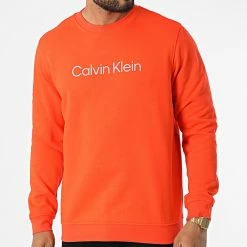 Grosses soldes 🎉 Sweat Crewneck GMS2W305 Orange Réfléchissant de Calvin Klein 😍