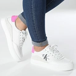 De gros 🧨 Baskets Femme Classic Cupsole 0699 White Neon Pink de Calvin Klein ✔️ -Calvin Klein Soldes Magasin calvin klein 327005 YW0YW00699 0LA 20220727T155401 03