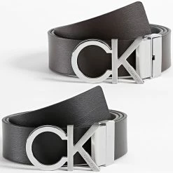 Top 10 😀 Ceinture Réversible Adjustable CK Metal 9644 Noir Marron de Calvin Klein 💯