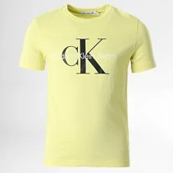 Acheter 🔥 Tee 👕 Shirt Enfant Monogram Logo 0267 Jaune de Calvin Klein 😀