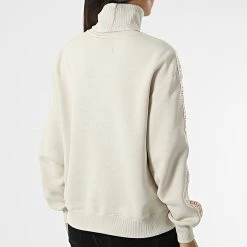 Le moins cher ⌛ Sweat Col Roulé Femme A Bandes Tape 9753 Beige de Calvin Klein 😀 -Calvin Klein Soldes Magasin calvin klein 328298 J20J219753 ACF 20220808T161622 04