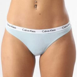Nouveau 🎉 Lot De 3 Strings Femme QD3587E Blanc Bleu Clair Marron de Calvin Klein 😍 -Calvin Klein Soldes Magasin calvin klein 328333 QD3587E 642 20220729T151420 03