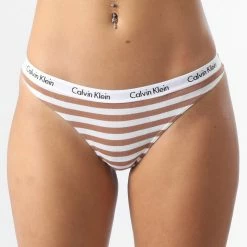 Nouveau 🎉 Lot De 3 Strings Femme QD3587E Blanc Bleu Clair Marron de Calvin Klein 😍 -Calvin Klein Soldes Magasin calvin klein 328333 QD3587E 642 20220729T151421 04