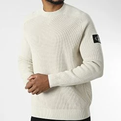 Le moins cher 💯 Pull 1692 Beige de Calvin Klein 😍 -Calvin Klein Soldes Magasin calvin klein 328364 J30J321692 ACF 20220721T155638 03