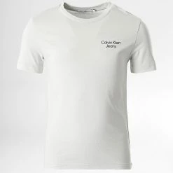 Le moins cher ⭐ Tee 👕 Shirt Enfant Stack Logo 1319 Gris de Calvin Klein 🔥