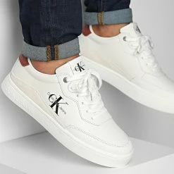 Calvin Klein Soldes Magasin 46 Bon marché 💯 Baskets Classic Cupsole Laceup 0432 Bright White de Calvin Klein 😍