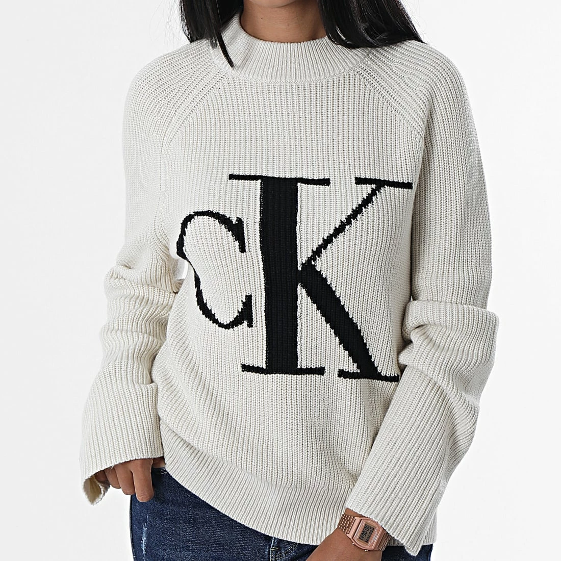 Tout neuf 🧨 Pull Femme Blown Up CK 9777 Beige de Calvin Klein 😍 1 Tout neuf 🧨 Pull Femme Blown Up CK 9777 Beige de Calvin Klein 😍