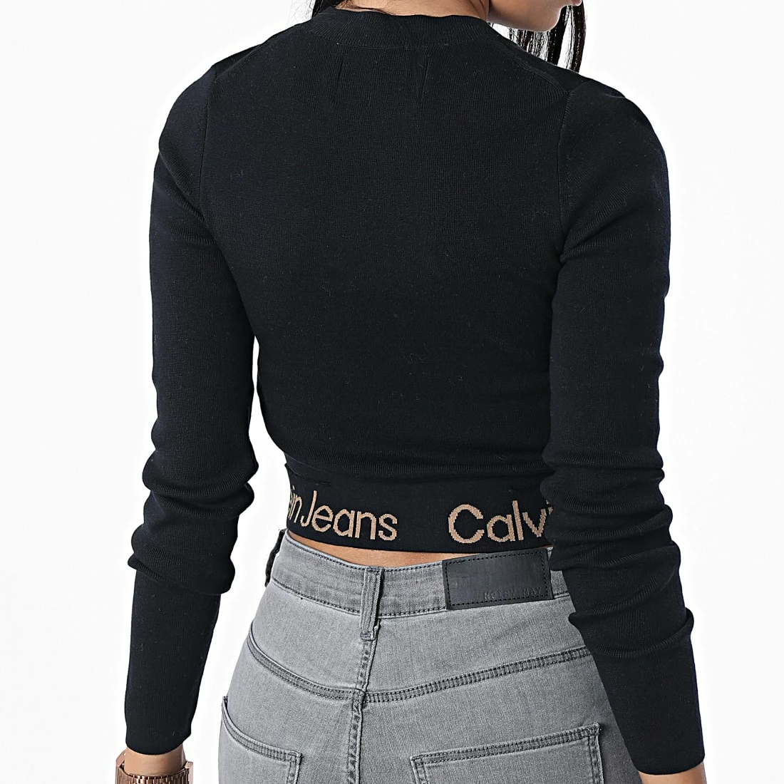 Grosses soldes 🌟 Sweat Crewneck Femme Waist Logo Intarsia 9787 Noir de Calvin Klein 😍 4 Grosses soldes 🌟 Sweat Crewneck Femme Waist Logo Intarsia 9787 Noir de Calvin Klein 😍 – Image 4