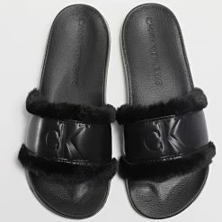 Meilleure vente 😀 Claquettes Femme Slide 0754 Noir de Calvin Klein 👍 -Calvin Klein Soldes Magasin calvin klein 330603 YW0YW00754 BDS 20221125T160310 04