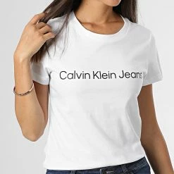 Budget 👏 Lot De 2 Tee 👕 Shirts Femme 6466 Blanc Beige de Calvin Klein 💯 -Calvin Klein Soldes Magasin calvin klein 331190 J20J216466 GV7 20220819T140216 03