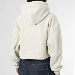 Remise 😉 Sweat Capuche Polaire Crop Femme 9762 Beige de Calvin Klein 🎉 -Calvin Klein Soldes Magasin calvin klein 331195 J20J219762 ACF 20220819T135859 04