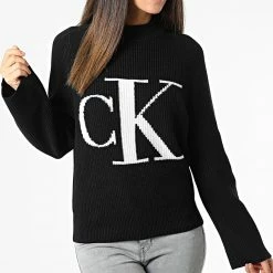 Meilleure vente 💯 Pull Femme 9777 Noir de Calvin Klein 👍
