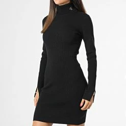 Tout neuf 🎁 Robe Pull Col Roulé Femme 9851 Noir de Calvin Klein ❤️ -Calvin Klein Soldes Magasin calvin klein 331210 J20J219851 BEH 20220819T140513 03