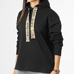 Nouveau ⭐ Sweat Capuche Femme 9945 Noir de Calvin Klein 😉 -Calvin Klein Soldes Magasin calvin klein 331577 J20J219945 BEH 20220819T140500 03