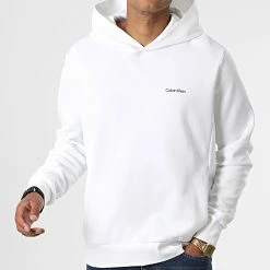 Coupon 😉 Sweat Capuche Micro Logo Repreve 9927 Blanc de Calvin Klein 🧨 -Calvin Klein Soldes Magasin calvin klein 331721 K10K109927 YAF 20220811T151135 03