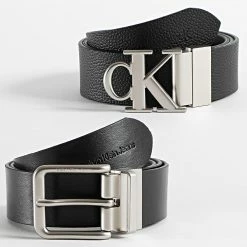 Vente flash 👏 Ceinture Réversible Classic Monogram 9914 Noir de Calvin Klein 👏