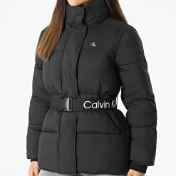 Tout neuf 🛒 Doudoune Capuche Femme 9828 Noir de Calvin Klein 💯