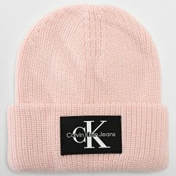 Bon marché ❤️ Bonnet Femme Monologo Patch 7383 Rose de Calvin Klein ✨