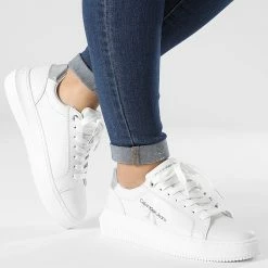 Meilleure vente 🧨 Baskets Femme Chunky Cupsole Lace Up Mono 0833 White Silver de Calvin Klein 🥰 -Calvin Klein Soldes Magasin calvin klein 332868 YW0YW00833 0LB 20220830T155858 03