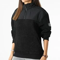 Offres 💯 Sweat Col Zippé Femme Fourrure 2196 Noir de Calvin Klein ⌛ -Calvin Klein Soldes Magasin calvin klein 333250 J30J322196 BEH 20220823T145722 03