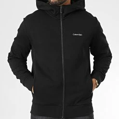 Meilleur prix 😀 Veste Zippée Capuche Micro Logo Repreve 9697 Noir de Calvin Klein ❤️ -Calvin Klein Soldes Magasin calvin klein 333264 K10K109697 BEH 20220819T144020 03