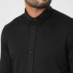 Meilleure affaire 🎉 Chemise Manches Longues Smooth Cotton Slim 0858 Noir de Calvin Klein ⭐ -Calvin Klein Soldes Magasin calvin klein 333266 K10K110858 BEH 20220818T152230 02