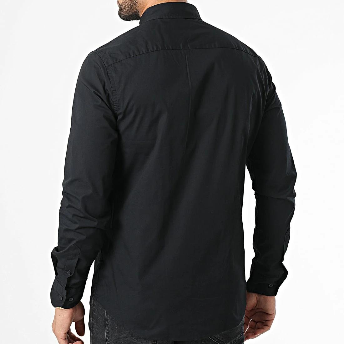 Sortie 🔥 Chemise Manches Longues Stretch Poplin 0856 Noir de Calvin Klein 🎁 4 Sortie 🔥 Chemise Manches Longues Stretch Poplin 0856 Noir de Calvin Klein 🎁 – Image 4