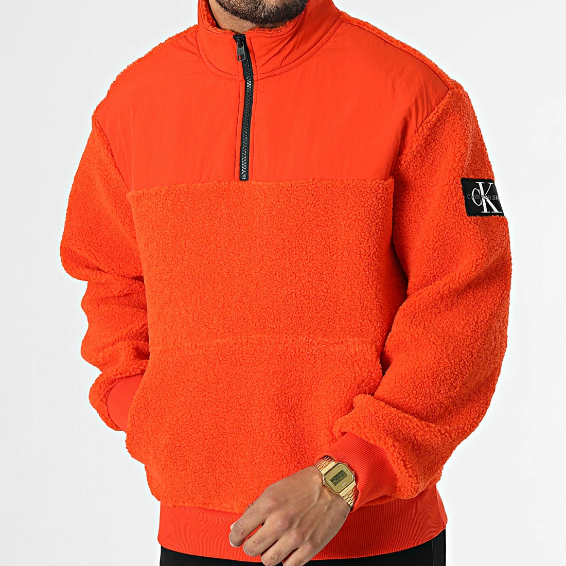Tout neuf 👏 Sweat Col Zippé Fourrure 2196 Orange de Calvin Klein 😉 1 Tout neuf 👏 Sweat Col Zippé Fourrure 2196 Orange de Calvin Klein 😉