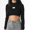 Budget 🔥 Pull Crop Femme 9648 Noir de Calvin Klein 🎁