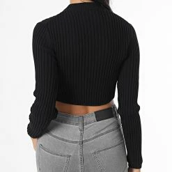 Budget 🔥 Pull Crop Femme 9648 Noir de Calvin Klein 🎁 -Calvin Klein Soldes Magasin calvin klein 333496 J20J219648 BEH 20220905T155136 04