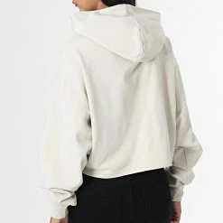 Promo 🌟 Sweat Capuche Crop Femme 8986 Beige de Calvin Klein ✨ -Calvin Klein Soldes Magasin calvin klein 333500 J20J218986 ACF 20220906T144850 04