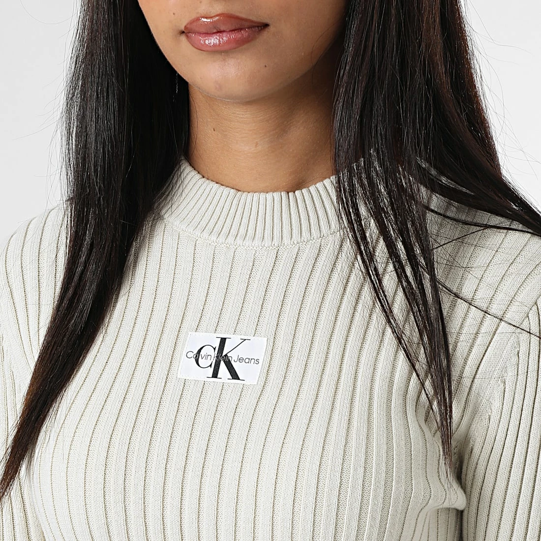 Sortie 😉 Pull Crop Femme 9648 Beige de Calvin Klein 🧨 2 Sortie 😉 Pull Crop Femme 9648 Beige de Calvin Klein 🧨 – Image 2