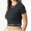 Top 10 🧨 Tee 👕 Shirt Crop Femme GWF2K102 Noir de Calvin Klein 🎁
